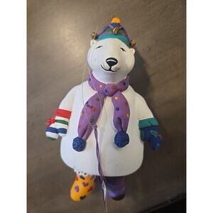 Department 56 Polar Bear Ornament Winter Warm Up Collection Funky Socks 7.5x5in